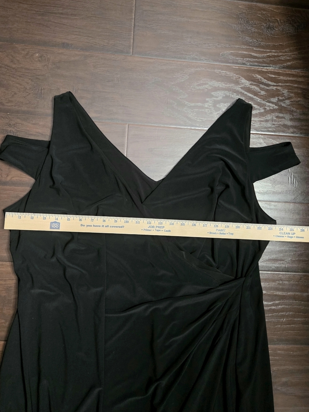 Lauren Ralph Lauren Black Cold-Shoulder Draped Women’s Dress - Picture 7 of 9